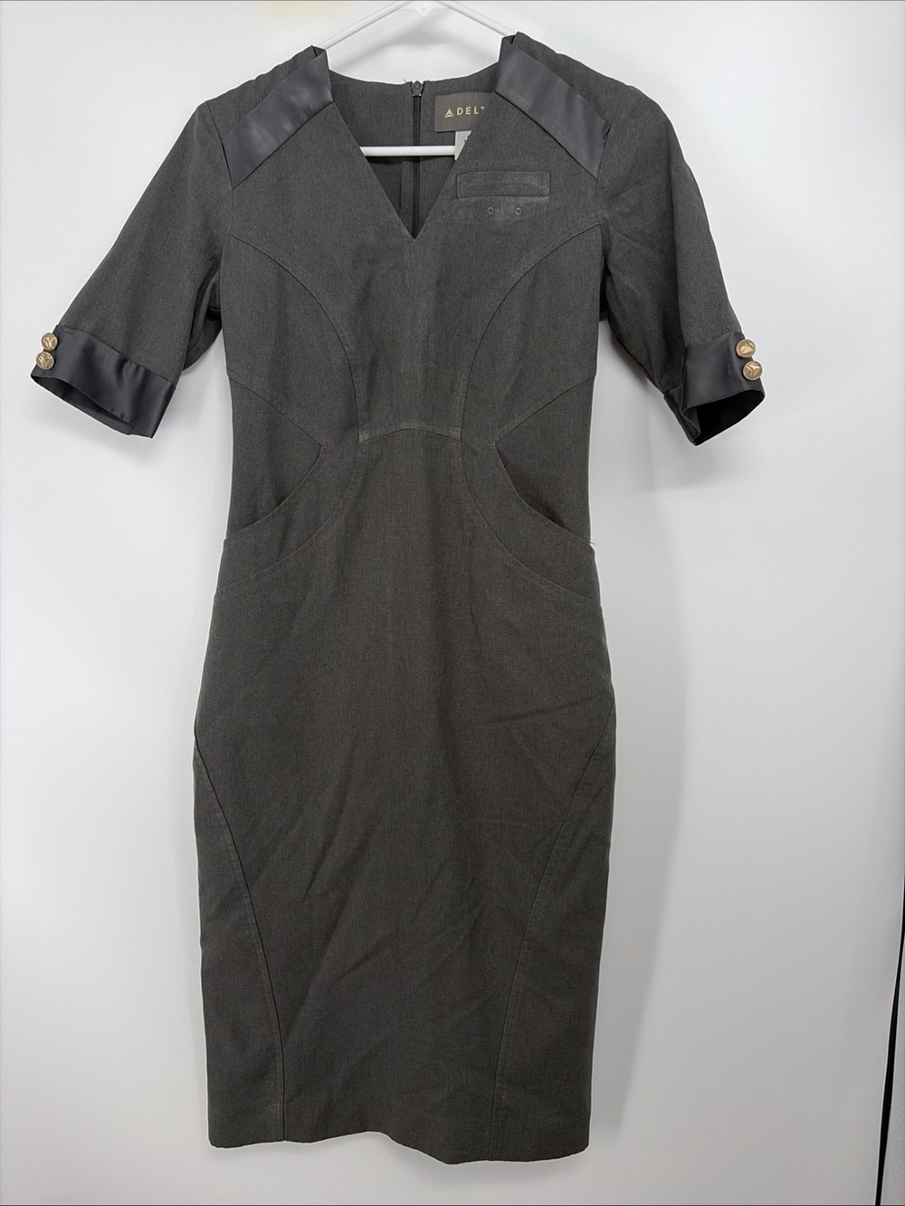 Delta Airlines Cabin Flight Attendant Uniform Dress - Sz 00 Tall